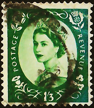  1956  . Queen Elizabeth II , 1,3 s .  1,80 .